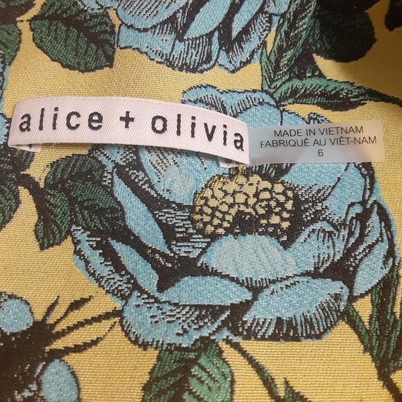 ALICE + OLIVA MACEY NOTCH COLLAR FITTED FLORAL BLAZER SIZE 6 - Picture 10 of 16